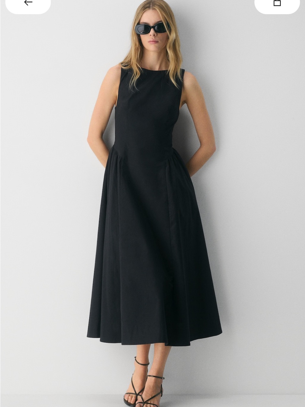 NWT Aritzia Wilfred Tina Open Back Poplin Cotton Maxi Dress